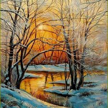 Схема вышивки «Зимний закат»