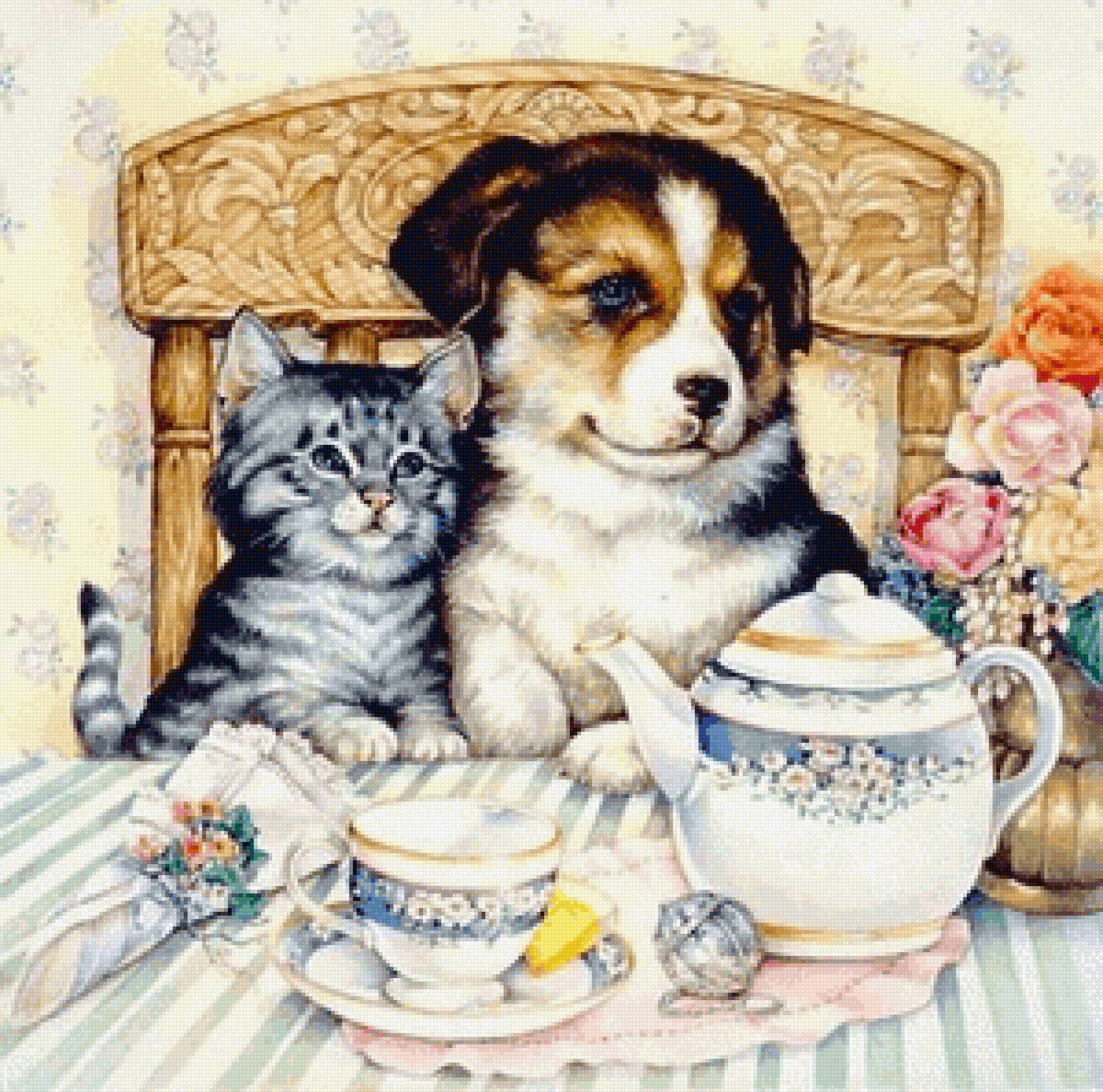 Чайная церемония - домашние животные - предпросмотр