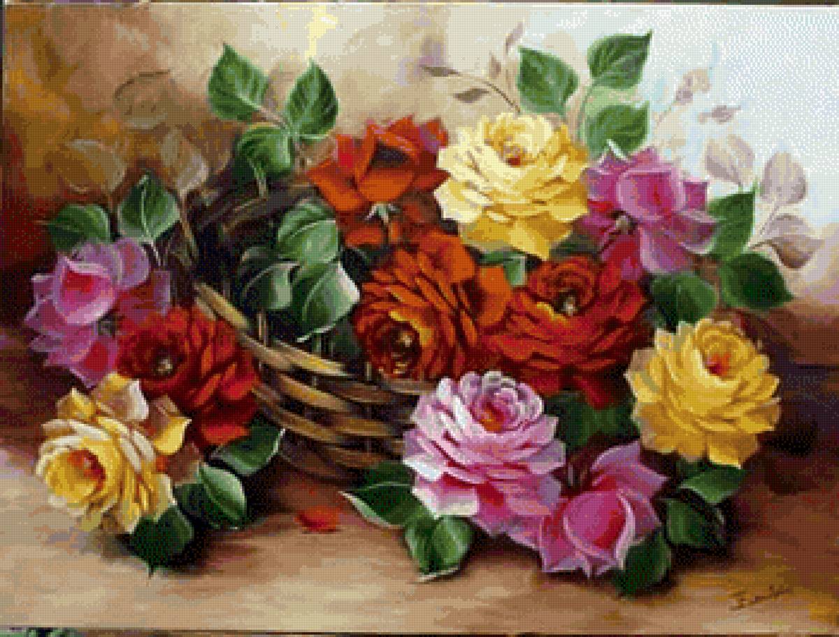 Гармония цветов. Худ Риналдо Эскудейро - цветы, живопись - предпросмотр