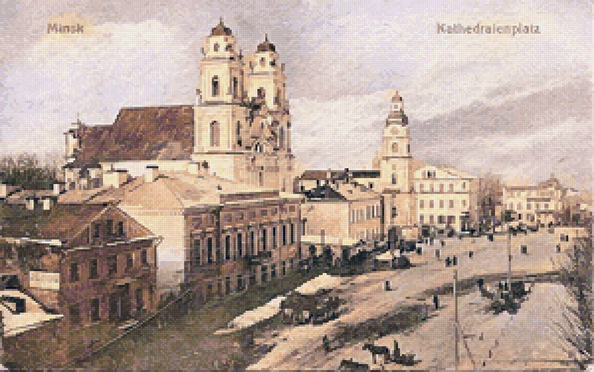 Минск Кафедральная площадь 19 век - пейзаж, минск, беларусь, 19 век, город - предпросмотр