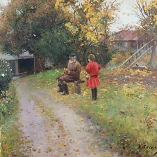 Схема вышивки «Осень в саду. Соколов В. И. Конец XIX - начало XX вв.»