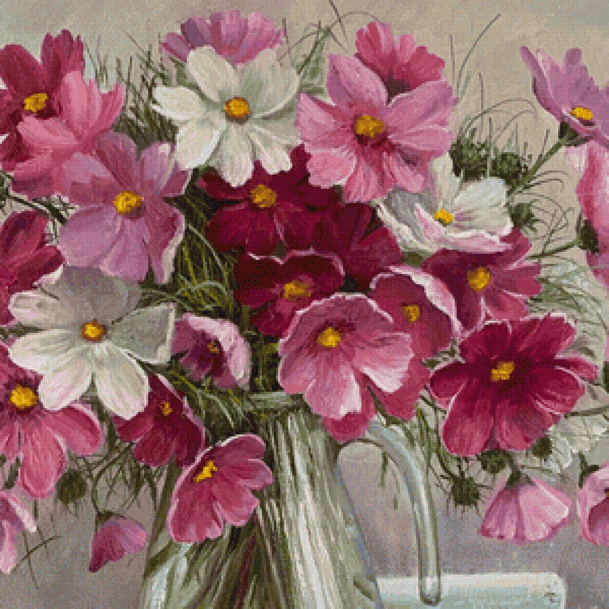 Букет космеи - цветы, космея, букет - предпросмотр