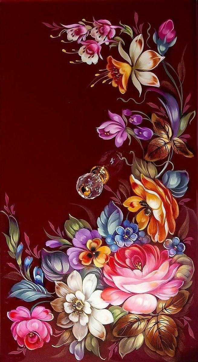 №2580316 - жостовская роспись, цветы - оригинал