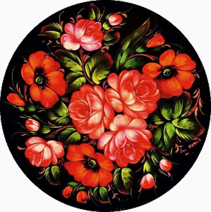 №2580335 - жостовская роспись, цветы - оригинал