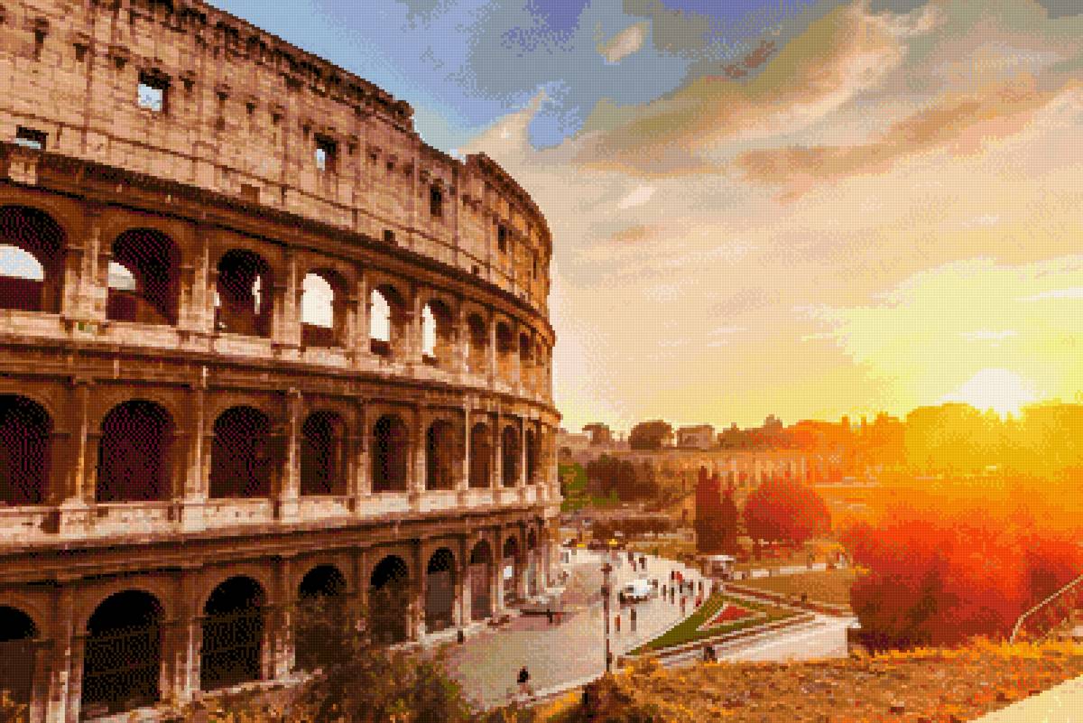 Колизей - италия, солнце, восход, закат, рим - предпросмотр
