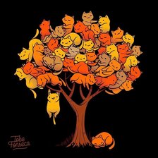 Схема вышивки «Осенние котики»
