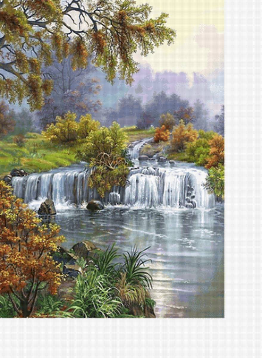 Водопад - вода, пейзаж, природа, водопад - предпросмотр