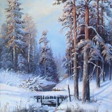 Схема вышивки «Зимний лес»