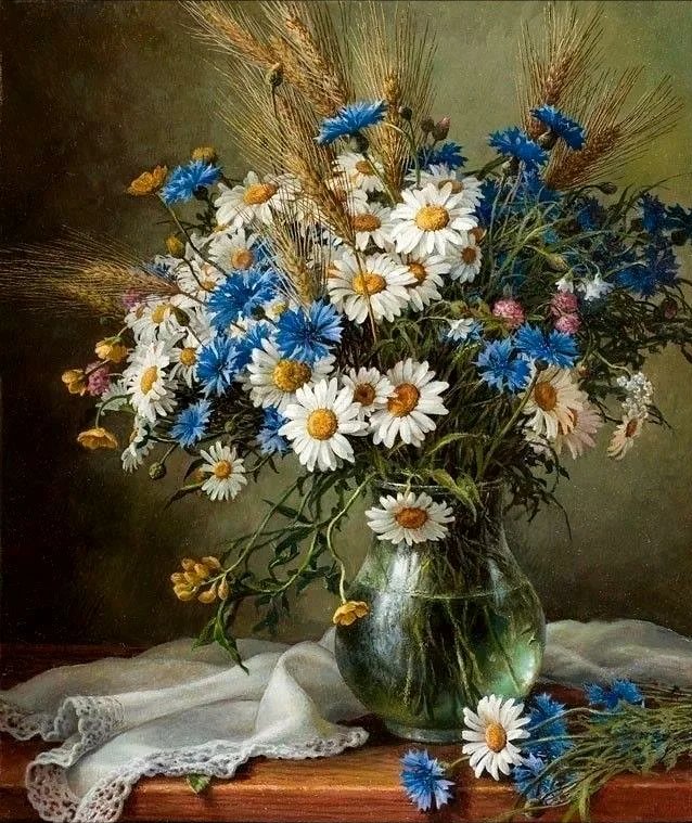 Букет - ромашки, васильки - оригинал