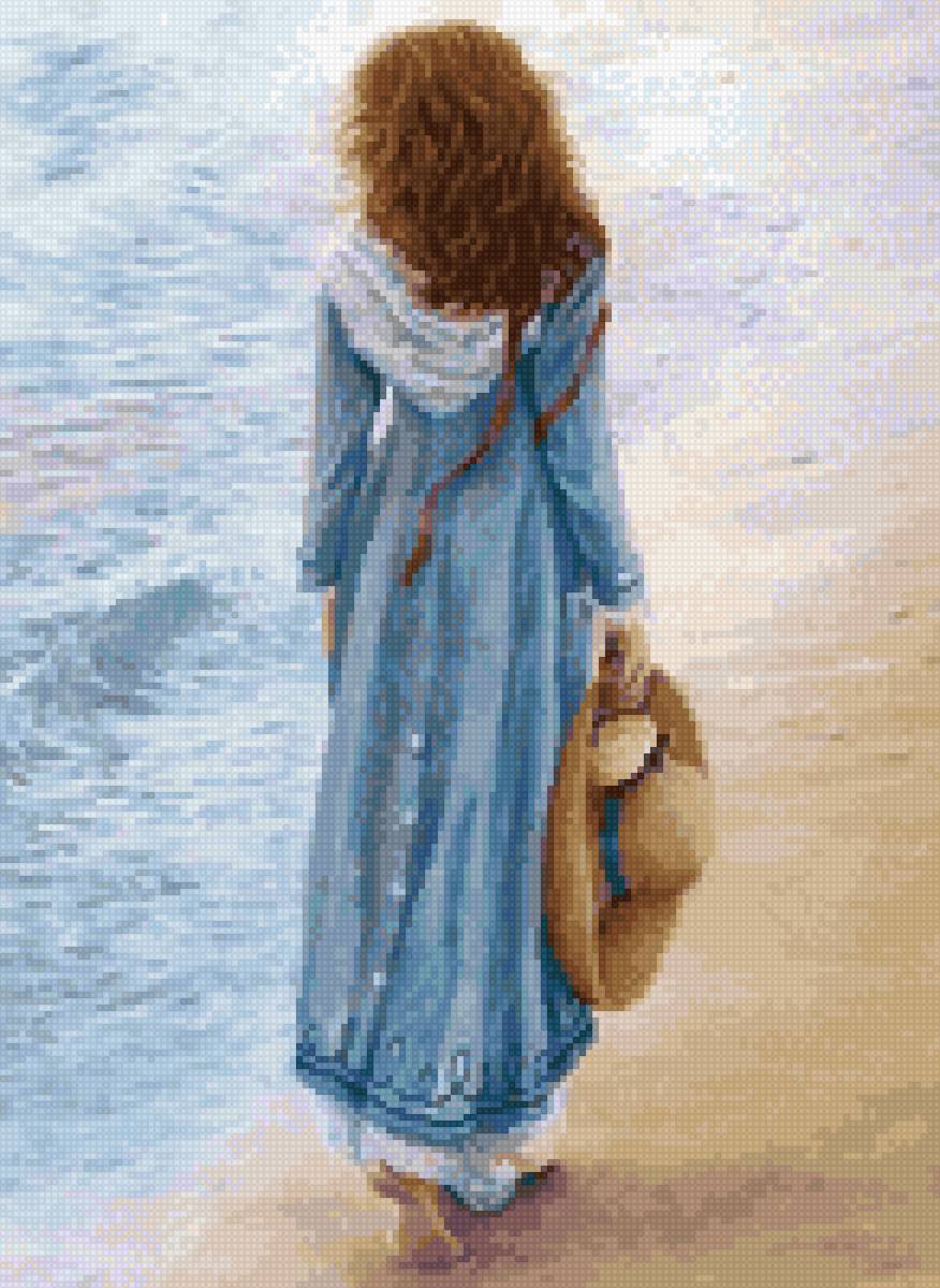 девушка у моря - предпросмотр