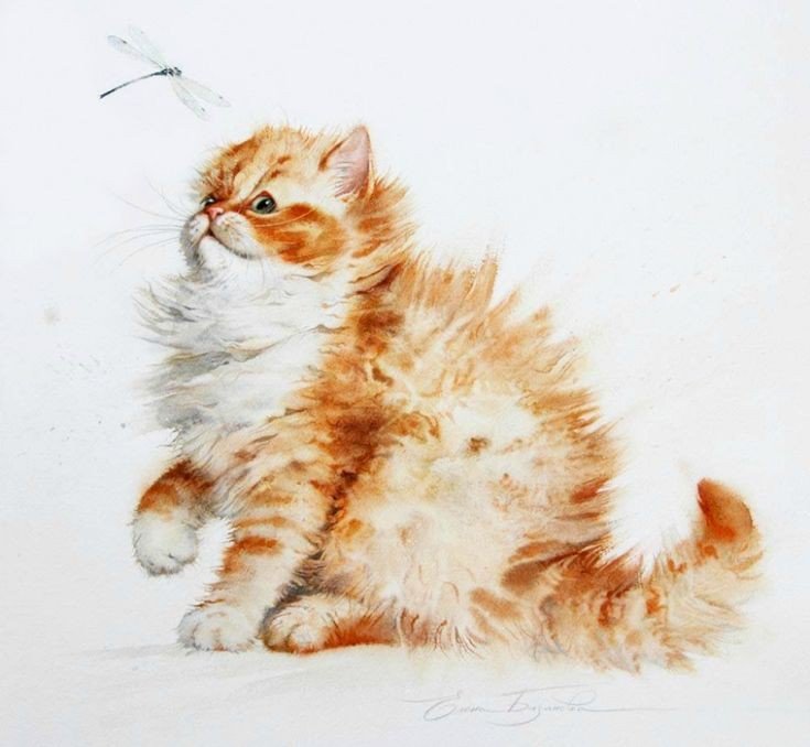 Котёнок - стрекоза, кот 🐱 - оригинал