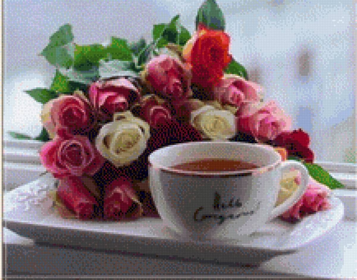 Чай и розы - для кухни - предпросмотр