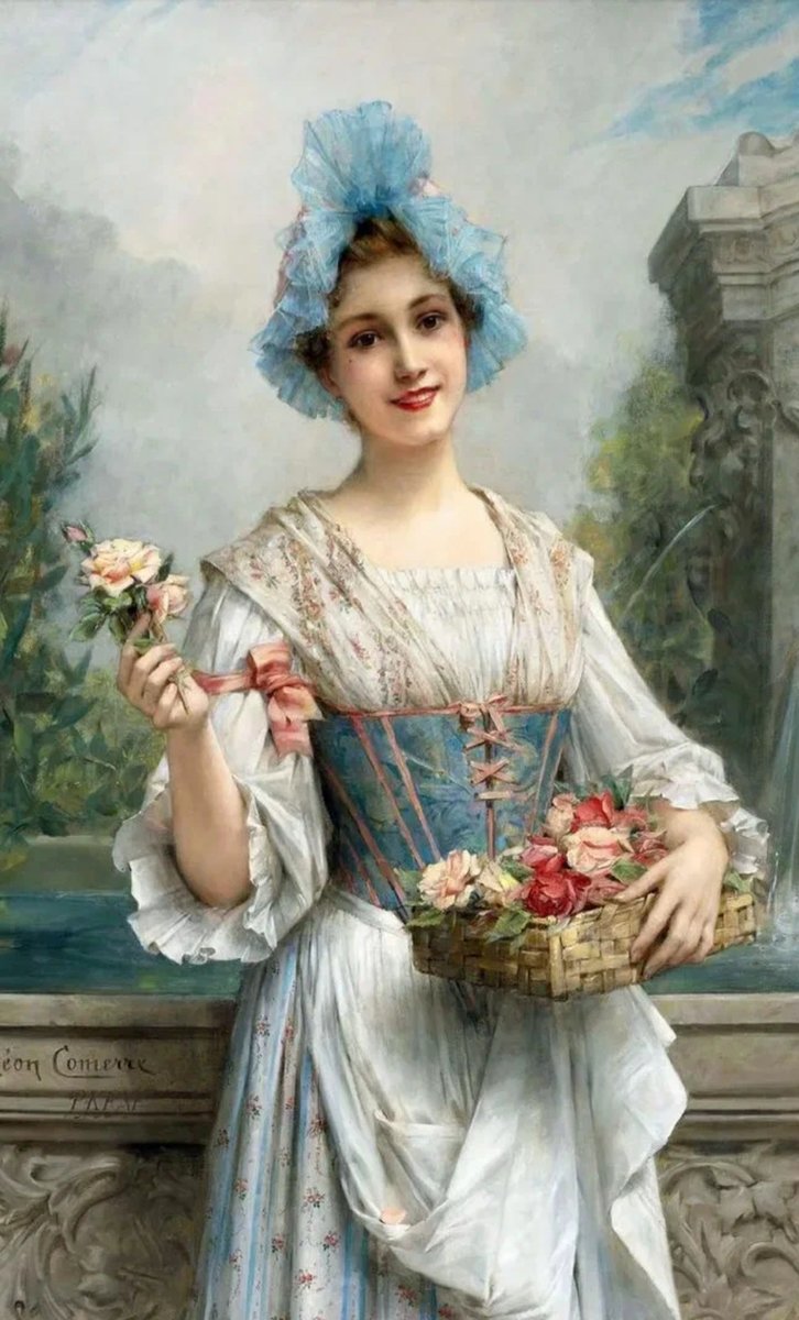 Цветочница - люди, девушка, картина, живопись, цветы - оригинал