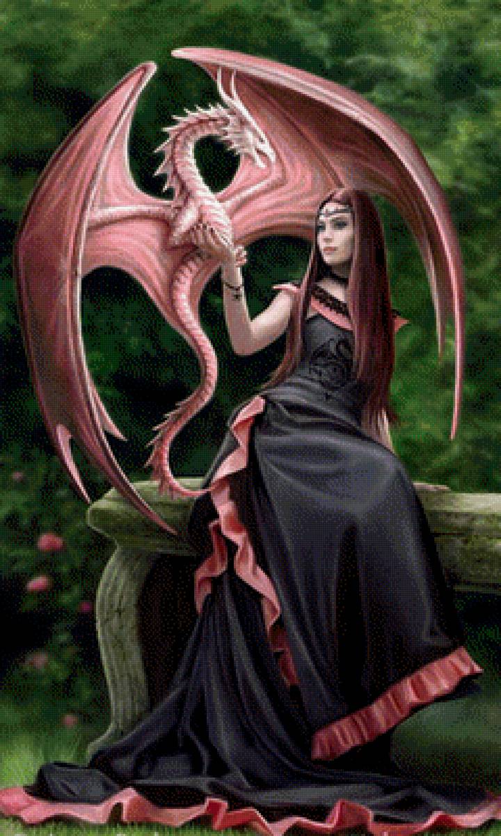 девушка и дракон - фентази - предпросмотр