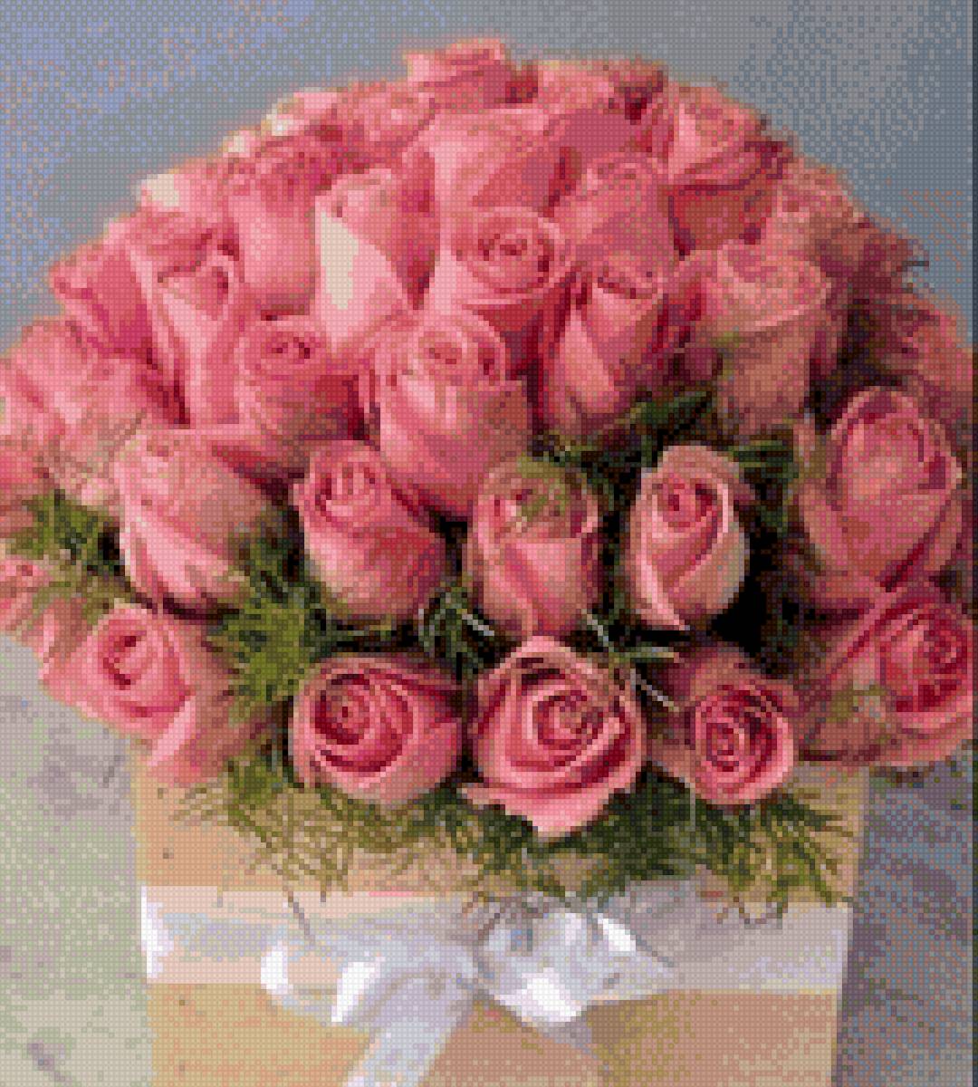 Розовые розы1 - розы, для дома - предпросмотр