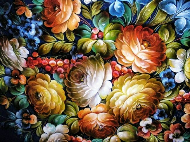 №2585012 - цветы, жостовская роспись - оригинал