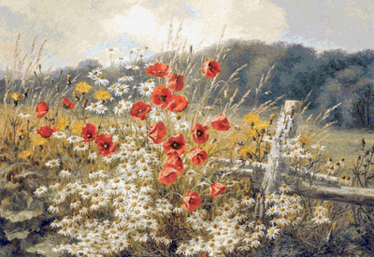 околица - лето, травы, цветы, пейзаж - предпросмотр