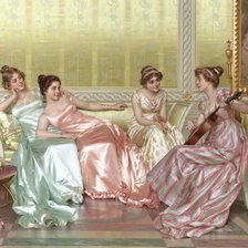 Схема вышивки «Mujeres clasicas tocando la guitarra»