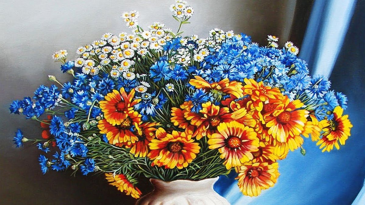 Летний букет - букет, живопись, цветы - оригинал