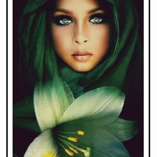 Схема вышивки «Chica árabe vestida de verde»