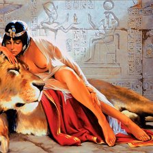 Схема вышивки «Клеопатра и лев»