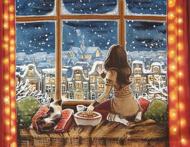 Атмосферное окошко - скандинавия рождество - оригинал