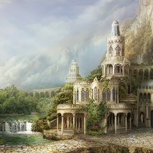 Схема вышивки «таинственный город»