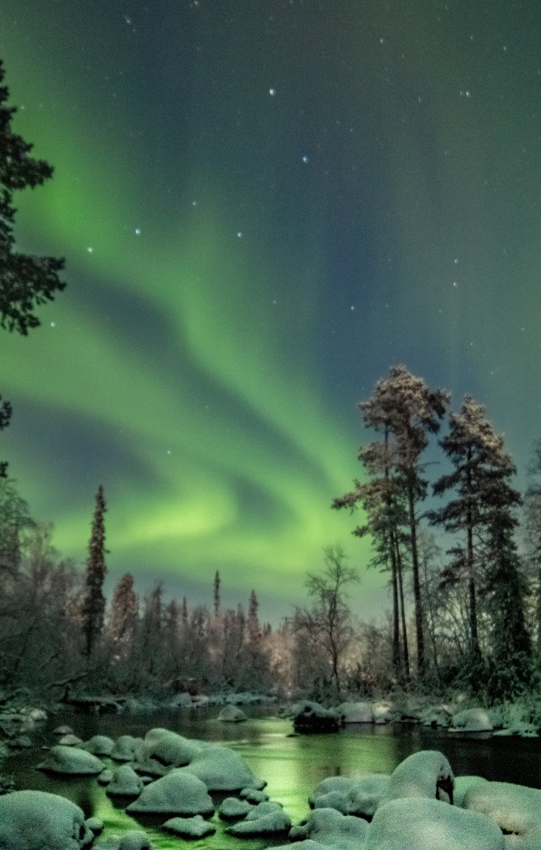 северное сияние 2 - сияние, пейзаж, зима - оригинал