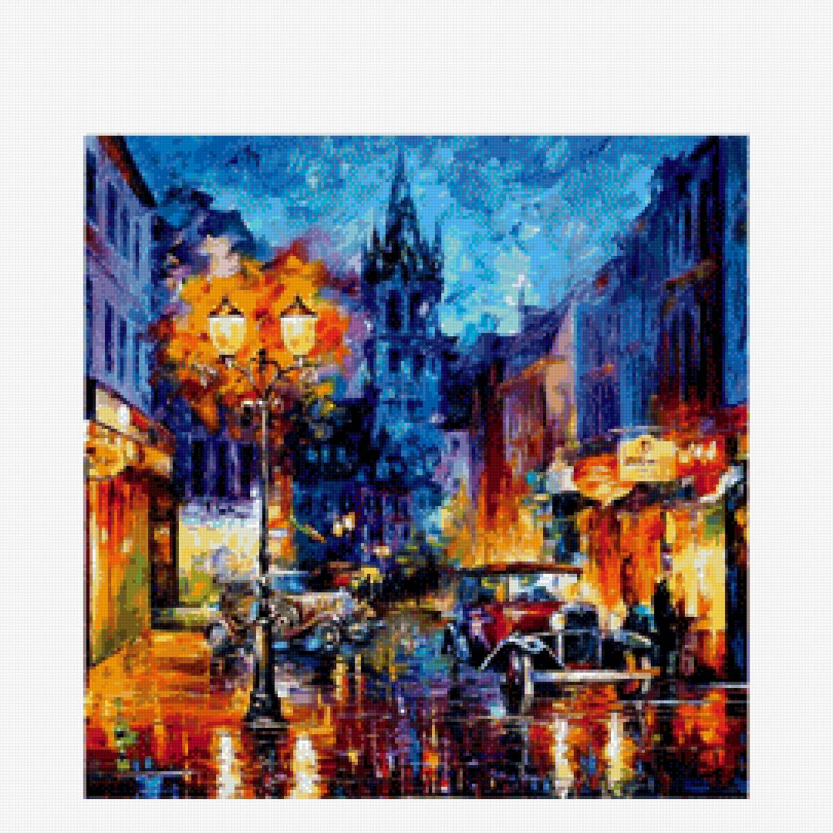 вечерний город - афремов, пейзаж, город - предпросмотр