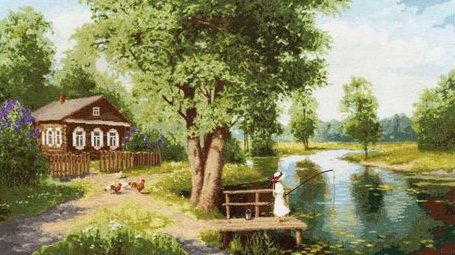 Летняя идиллия - пейзаж.деревня.зима - оригинал