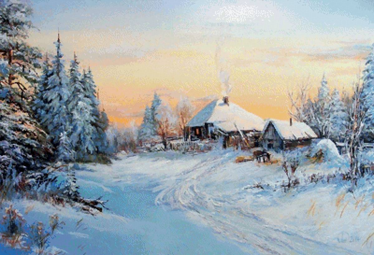 Александр Леднёв - дом, зима, александр леднев, деревня - предпросмотр