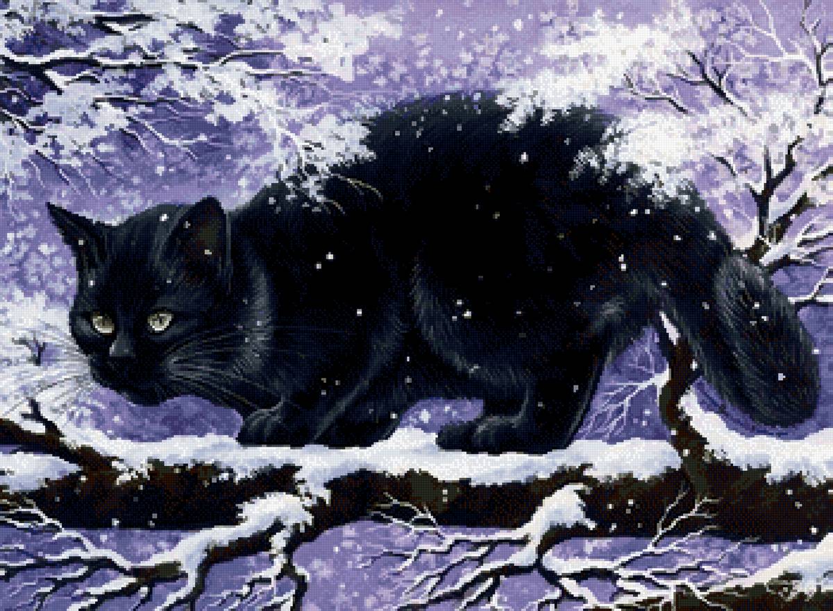 №2587431 - лес, деревья, зима, кошки - предпросмотр