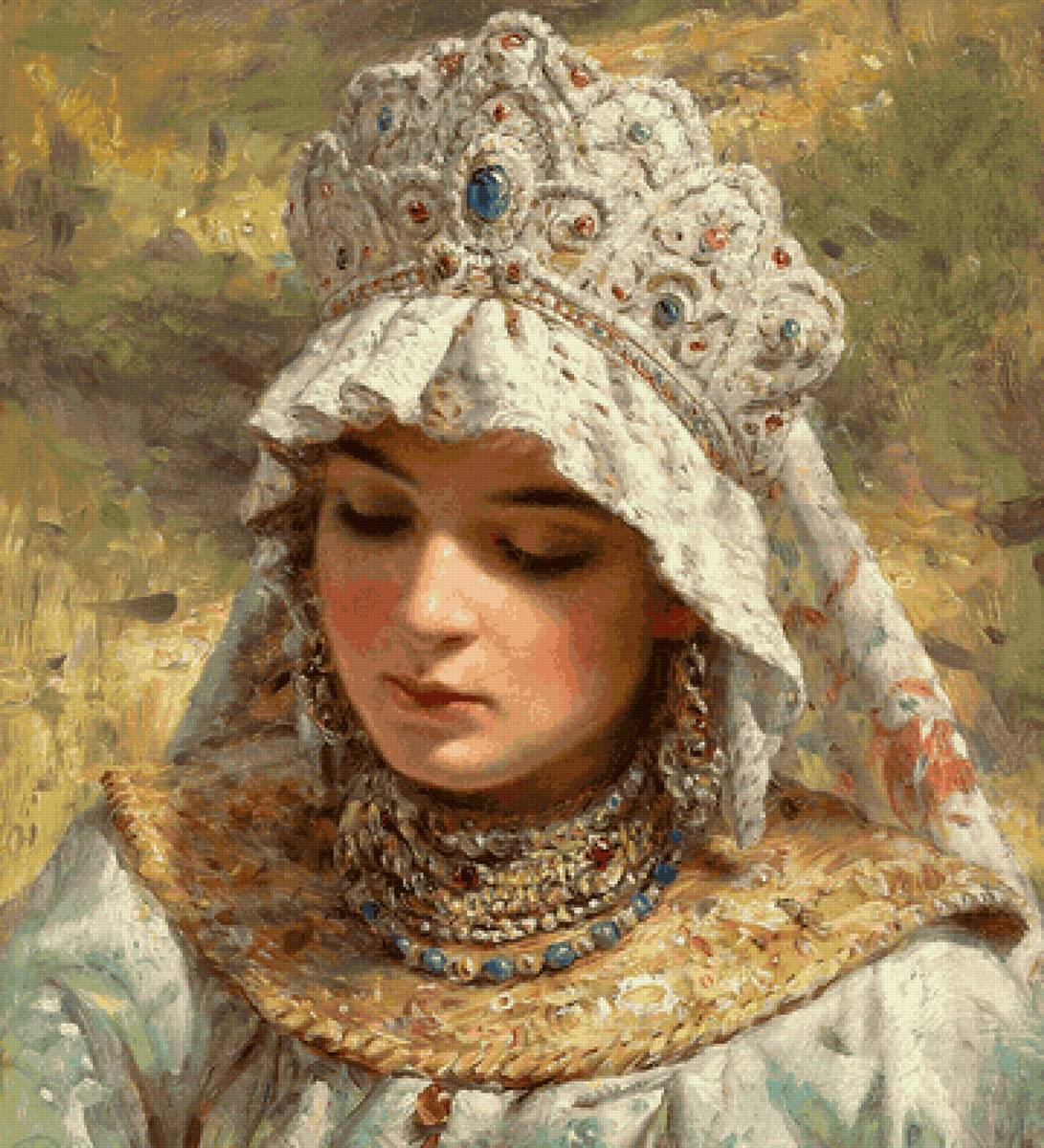 Боярышня - картина, живопись, люди, девушка, маковский - предпросмотр