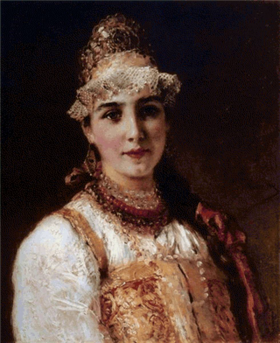 Боярышня - люди, девушка, маковский, картина, живопись - предпросмотр