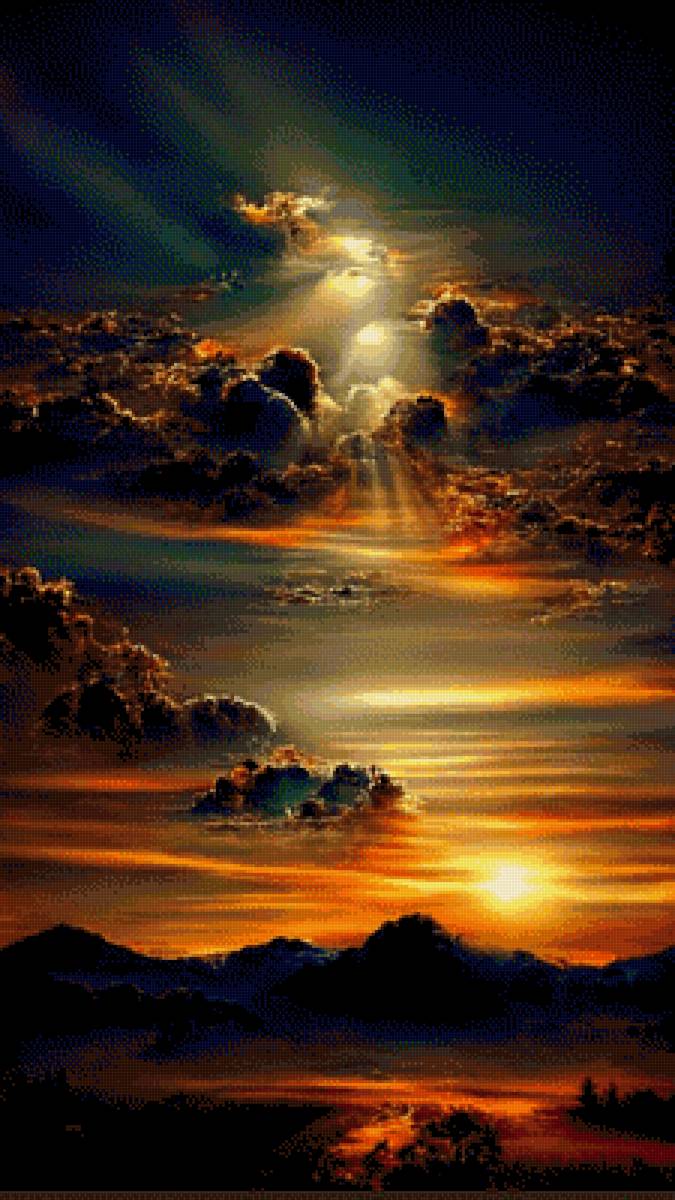 Сказочный закат.Темный - закат - предпросмотр