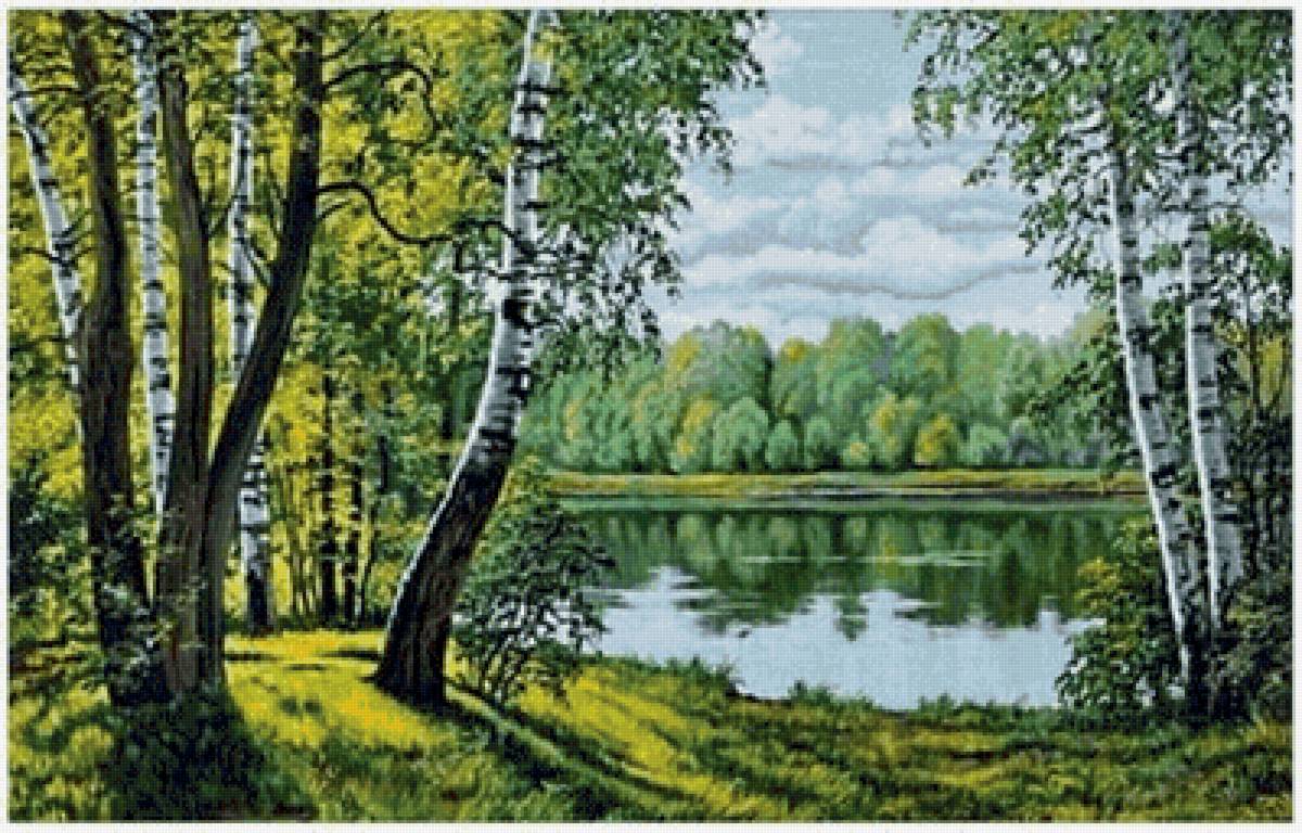 Пейзаж с березами - лето, березы, пейзаж - предпросмотр