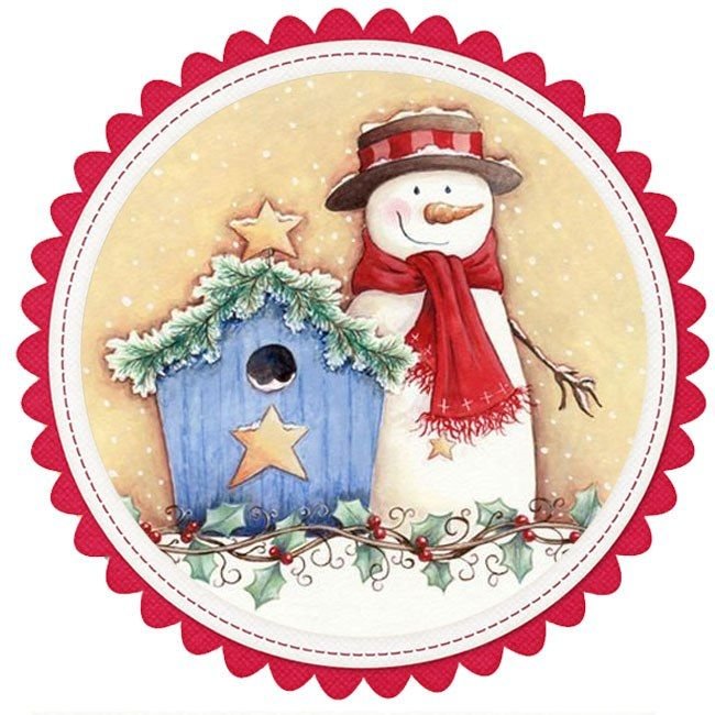 Снеговик - тарелка, новый год, снеговик - оригинал
