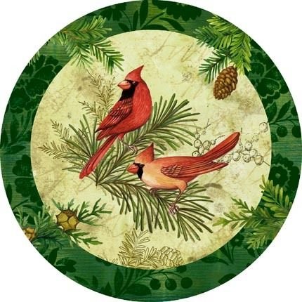 Рождественская композиция - рождество, тарелка, птички - оригинал