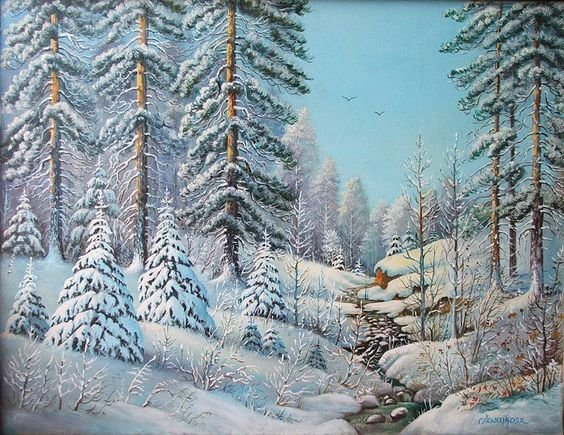 Зима - зима, пейзаж, лес - оригинал