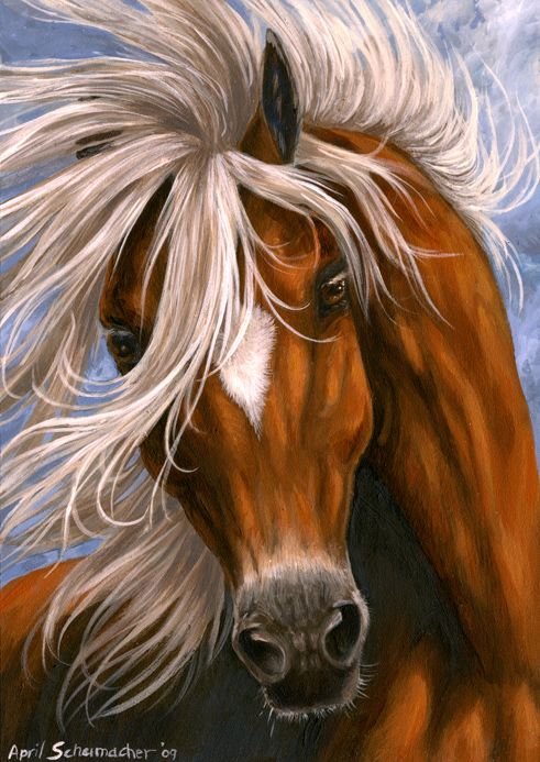 Белогривая лошадка - лошадь, домашнее животное - оригинал