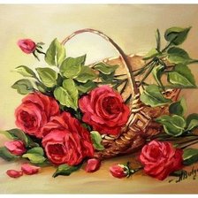 Схема вышивки «Корзина с розами»