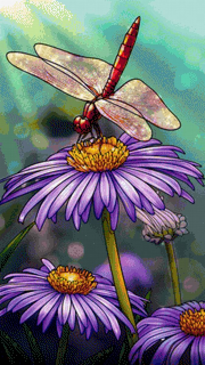 №2591678 - стрекоза, лето, цветы - предпросмотр