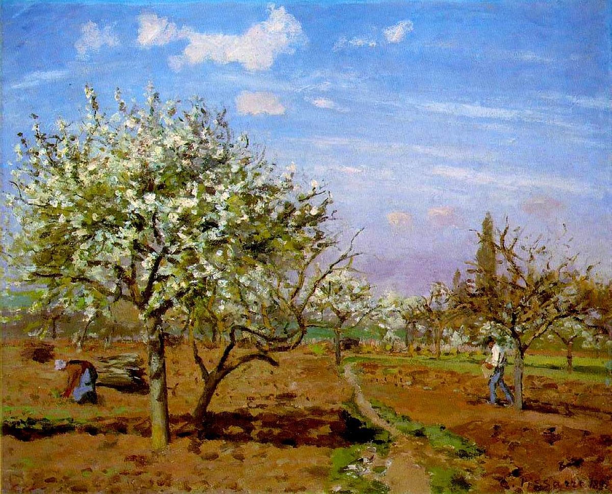 Камиль Писсарро фруктовый сад. Весна