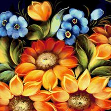 Схема вышивки «Подушка Хохлома 2»