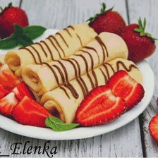 Схема вышивки «Блины с клубникой»