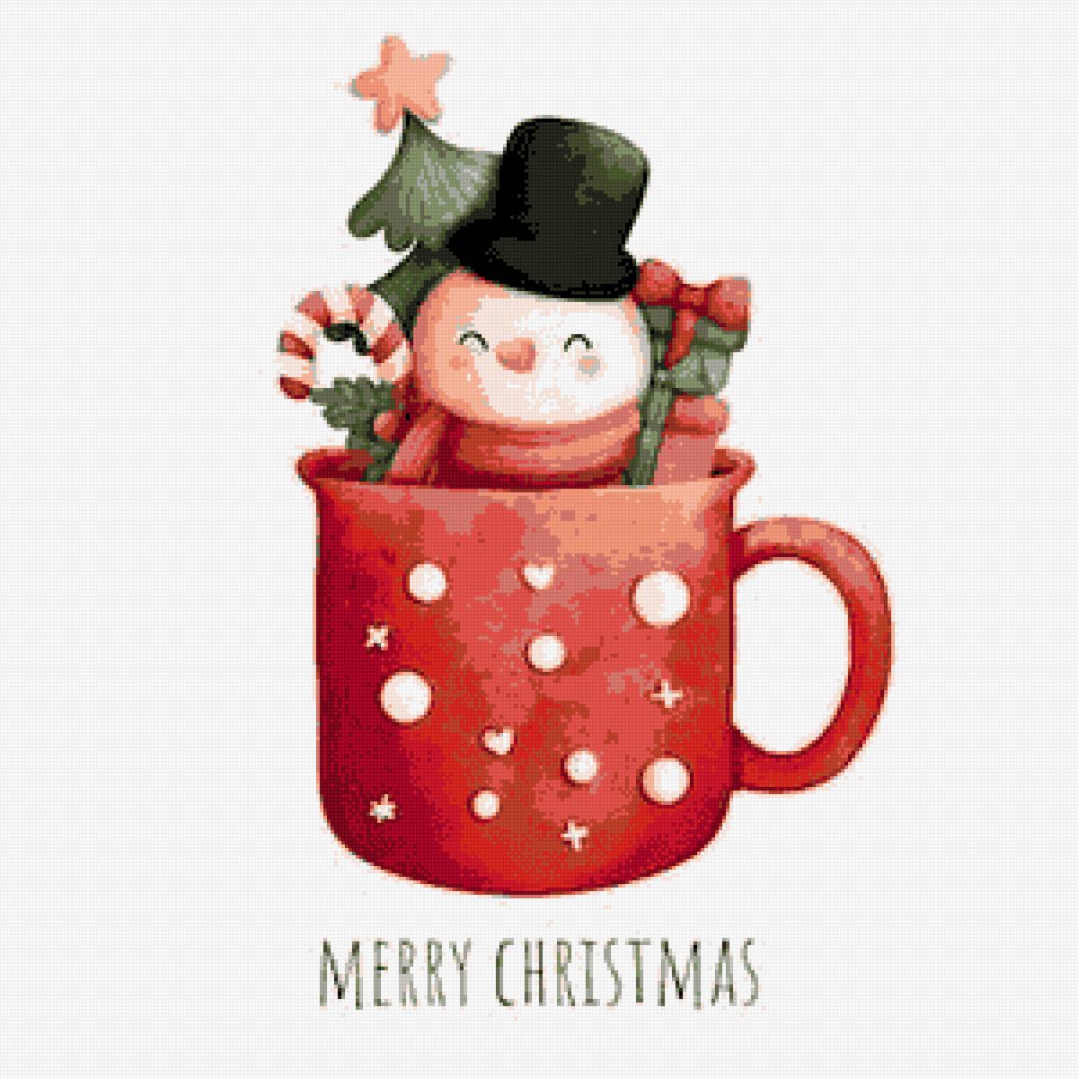 Новогодний снеговик - зима, рождество, снеговик, новый год - предпросмотр