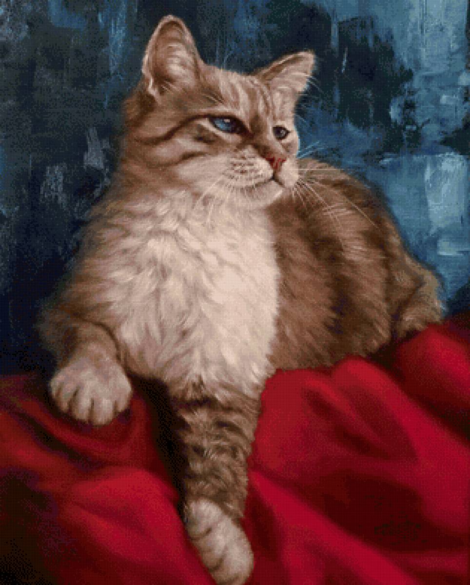 Кот - картина, кошачий портрет, животные, живопись, кошки - предпросмотр