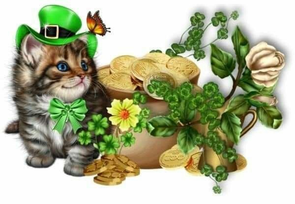 Кот удачи - открытка - оригинал