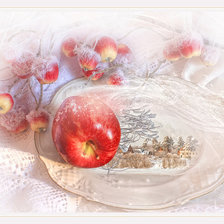 Схема вышивки «Яблочко по тарелочке»