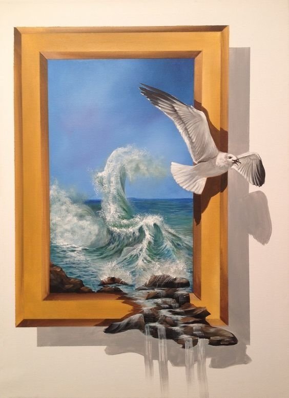 Живая волна - птица, небо, пейзаж, природа, волна, чайка, море, вода - оригинал